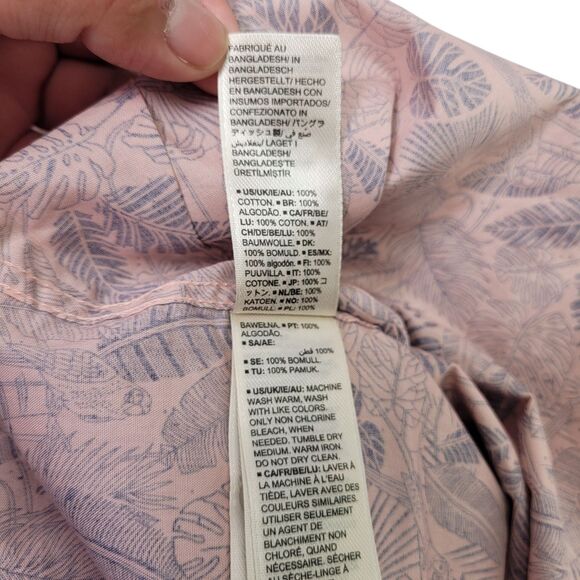 Goodthreads Men's  Tropical Leaves /Pink Hawaiian Button Front Shirt Size XXXL - Picture 9 of 13